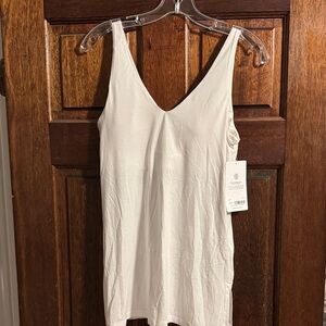 Athleta White Textured Support Top